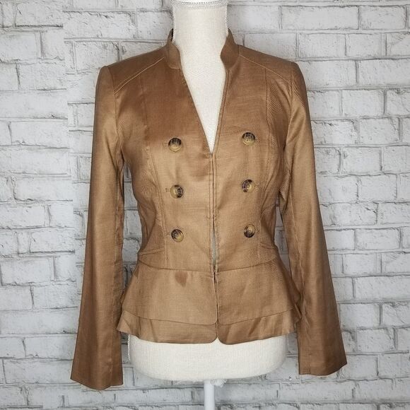 White House Black Market Jackets & Blazers - Cropped Linen Blazer Tan